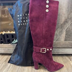 White House Black Market Burgundy Heeled Boots